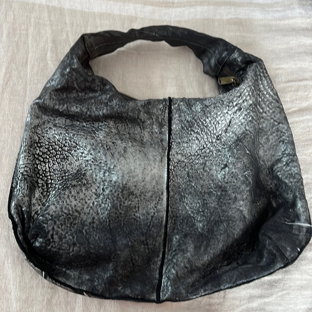 Hobo leather bag large y2k style